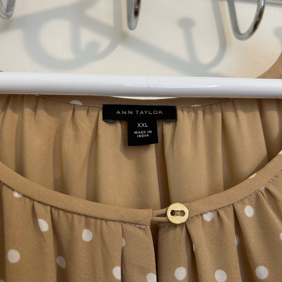 Ann Taylor Tan Polka Dot Maxi Dress - Picture 2 of 7